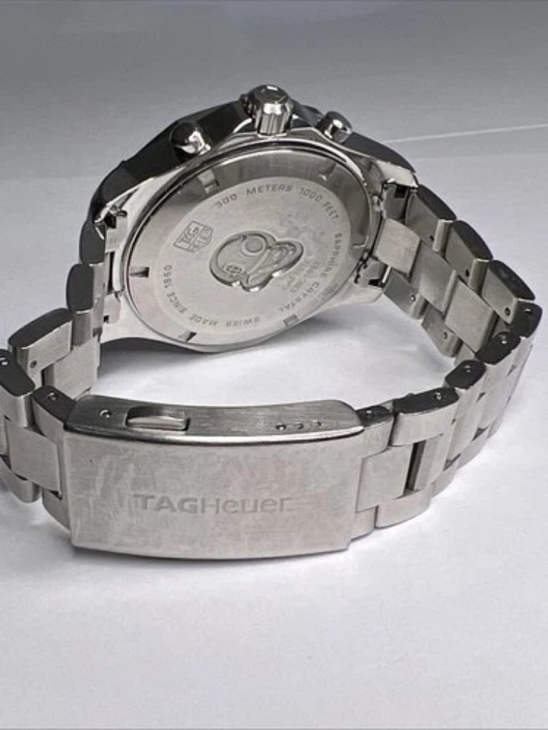 Men's Tag Heuer 43mm Aquaracer Quartz Chronograph Date Watch Wr Ref. Caf101e — image 8 of 8
